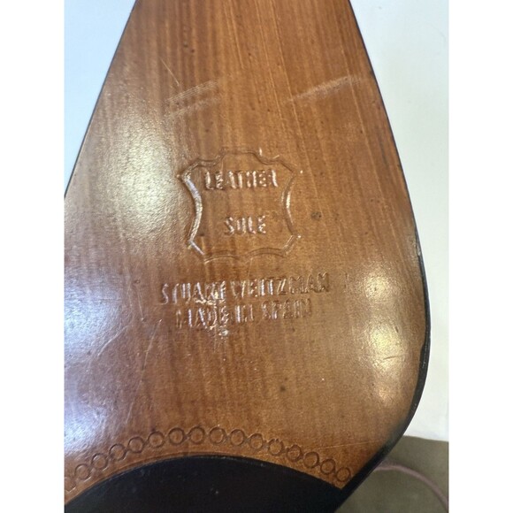 Stuart Weitzman Black Suede Heels 7.5 AAAA Pointed Toe Pumps Leather Sole Spain - Picture 7 of 8